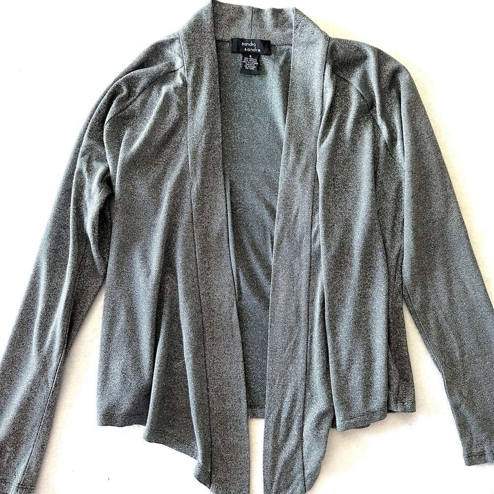 Sandra & Andre‎ Small Open Cardigan Metallic Y2K 90s Top Shrug Wrap Bolero